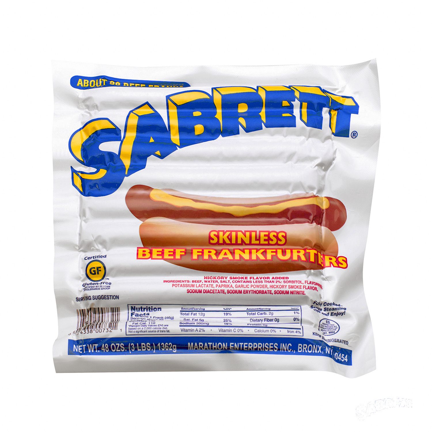 Sabrett Hot Dogs (5lb - 40 count) - Majestic Foods - Patchogue New