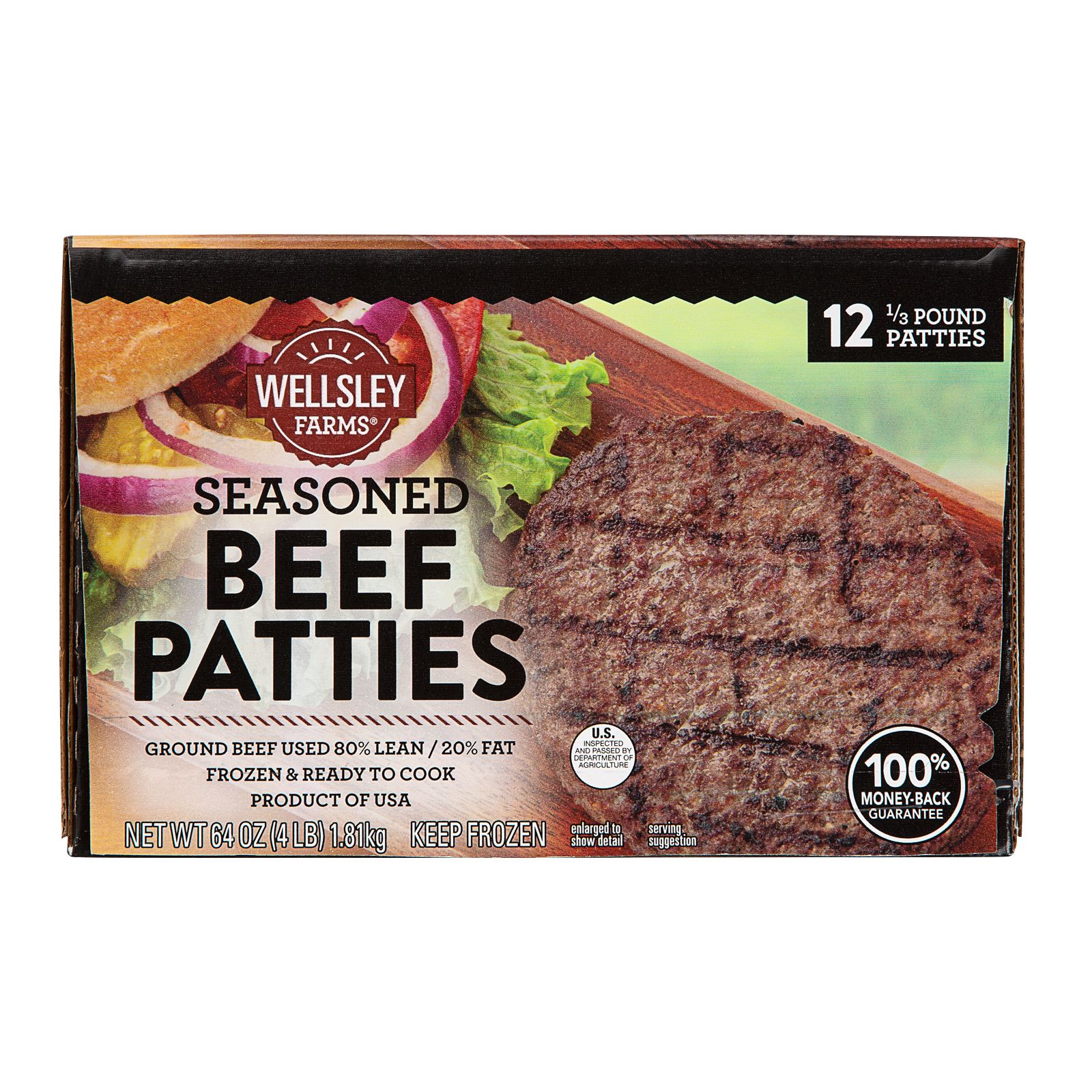 Wellsley Farms Seasoned Beef Patties, 12 pk.