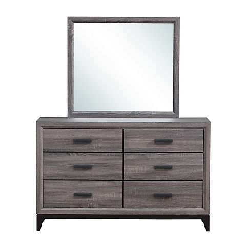 Global Furniture Kate Dresser & Mirror Set - Gray