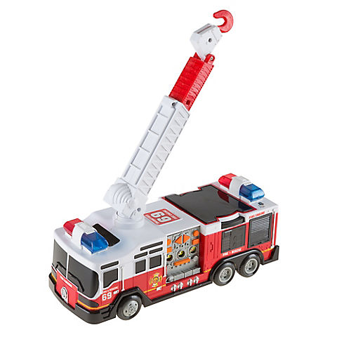 Toy Time Fire Truck with Extending Ladder, Lights and Siren Sounds