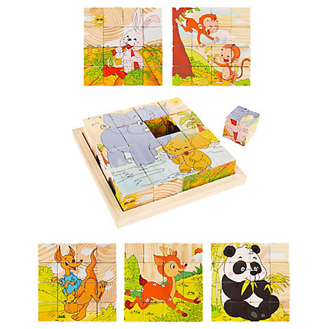 Toy Time 6-in-1 Animal Block Puzzle