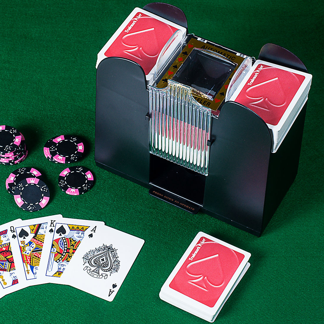 Rotating Card Tray Card Game Essentials Bundle 4 Deck Shuffler 12 Decks 