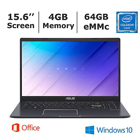 ASUS L510 Laptop, Intel Celeron N4020 Processor, 4GB Memory, 64GB eMMC -BONUS 1-Year of Office365 Personal