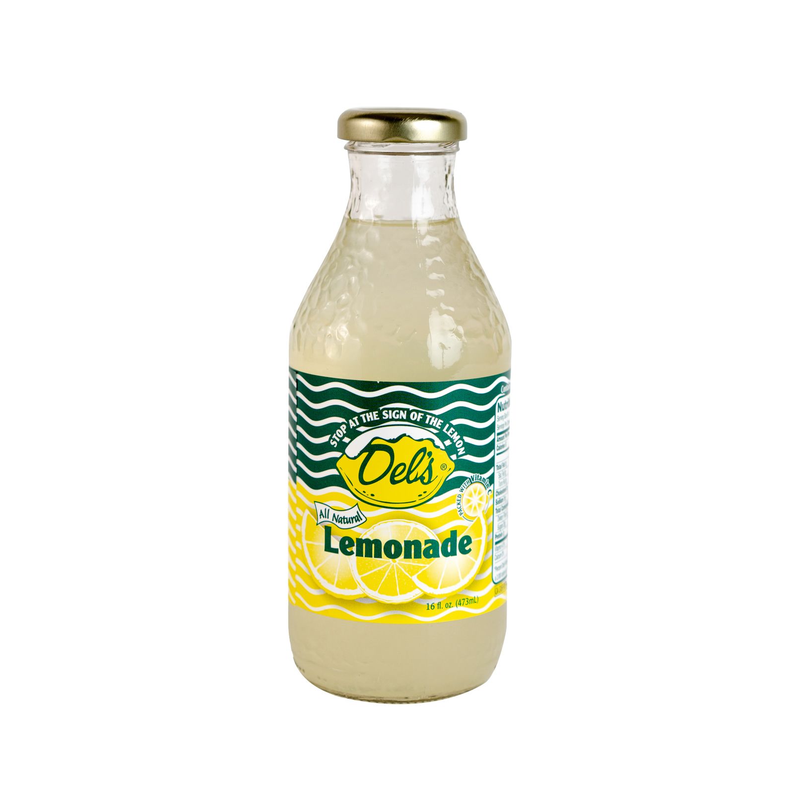 Del's Lemonade Glass Bottles, 12 pk./16 oz.