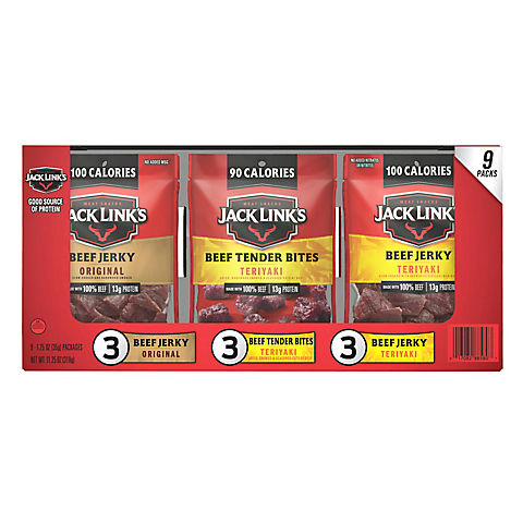 Jack Links Beef Jerky Variety Pack, 9 ct.