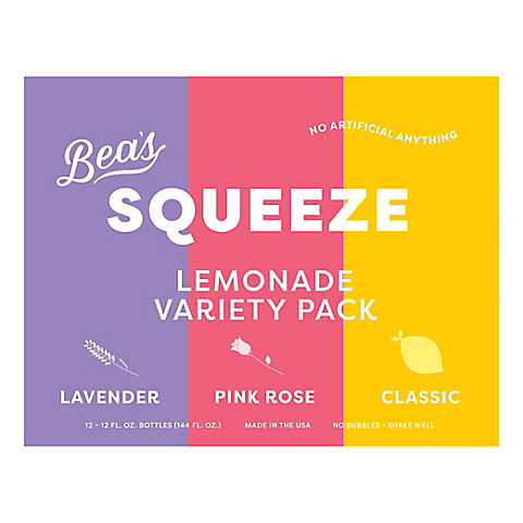 Bea's Squeeze Lemonade Variety Pack, 12 pk./12 oz.