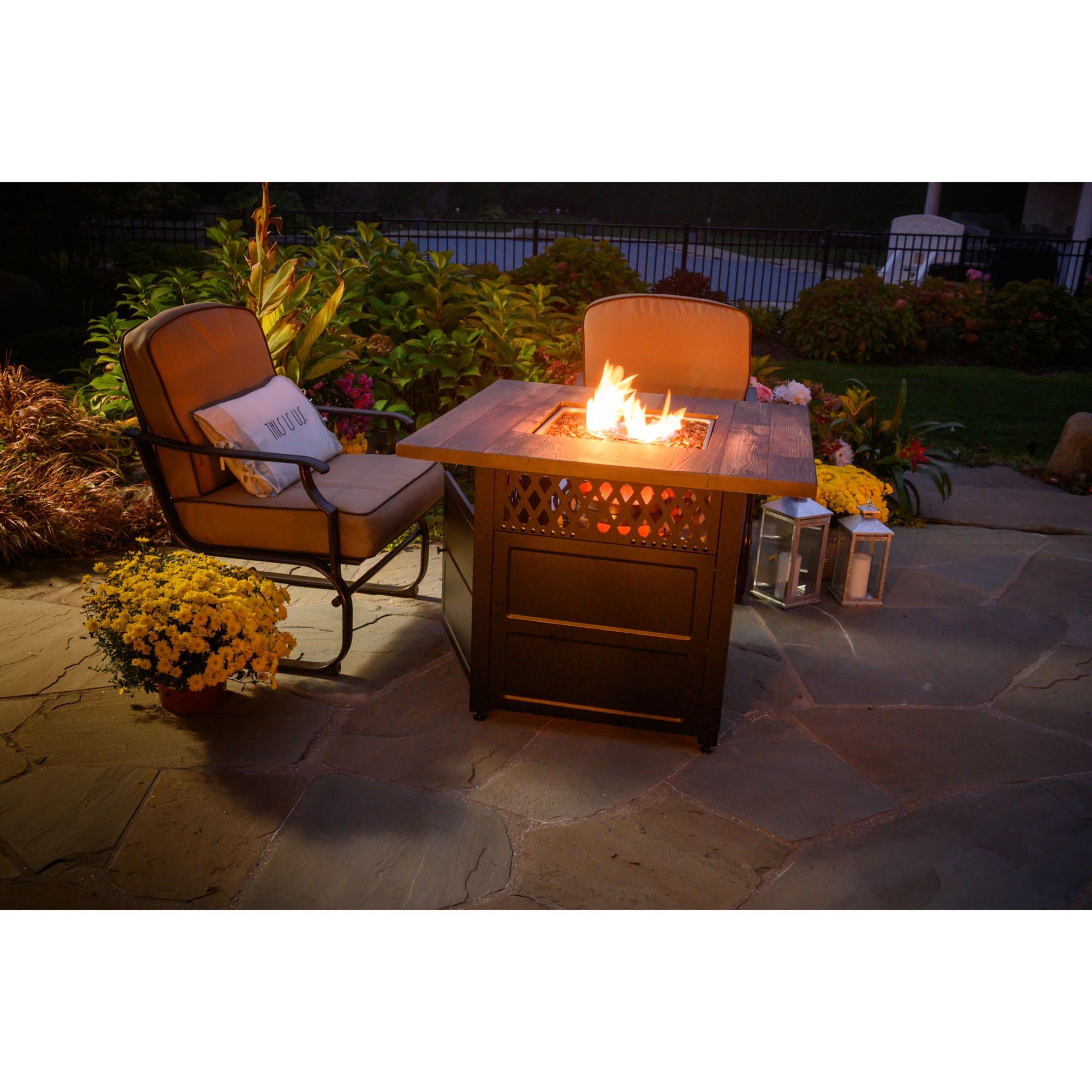 dual heat fire pit and patio heater