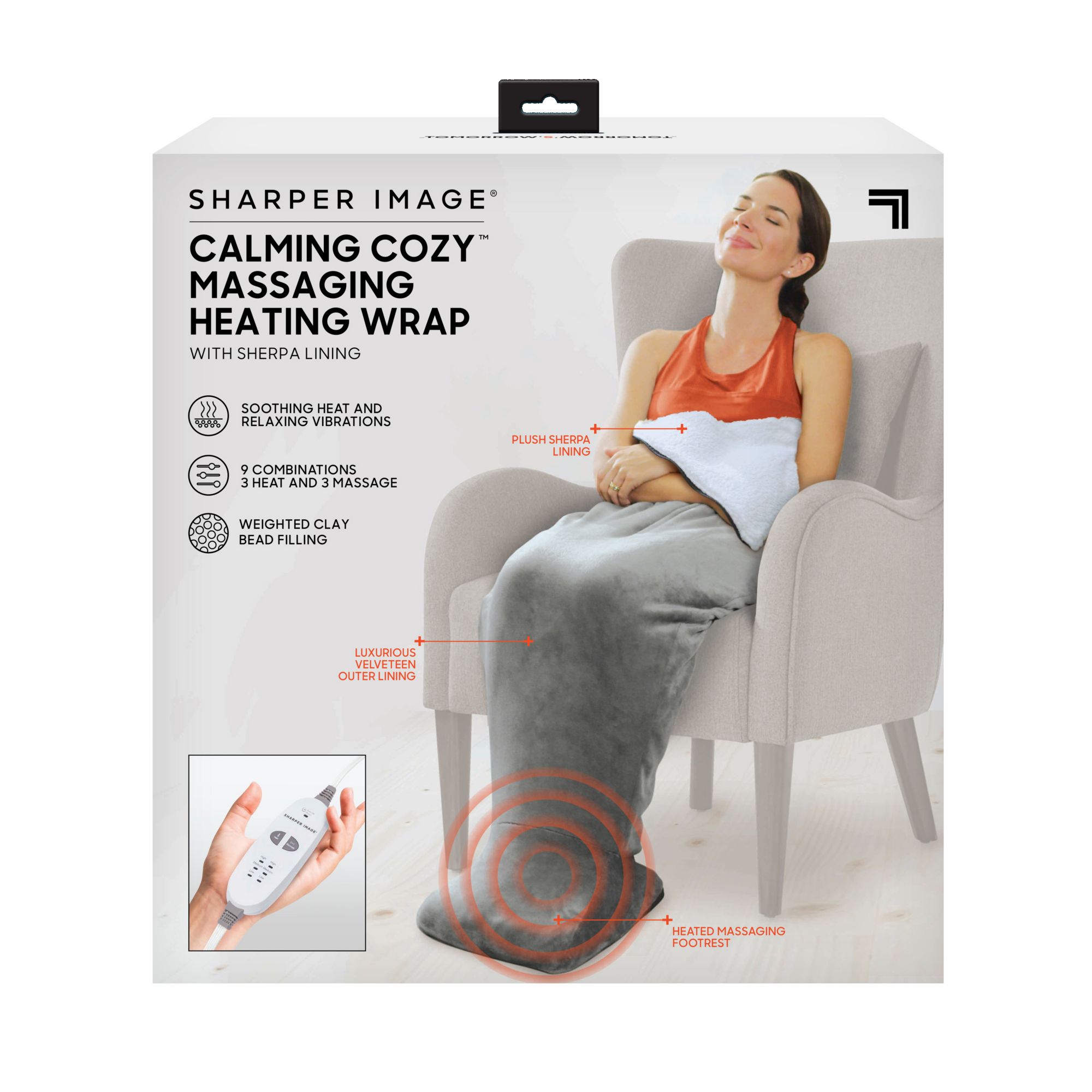 Sharper Image Calming Heat Deluxe Massaging Neck Wrap
