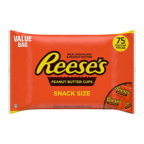 Reeses Peanut Butter Cups Snack Size, 75 ct.