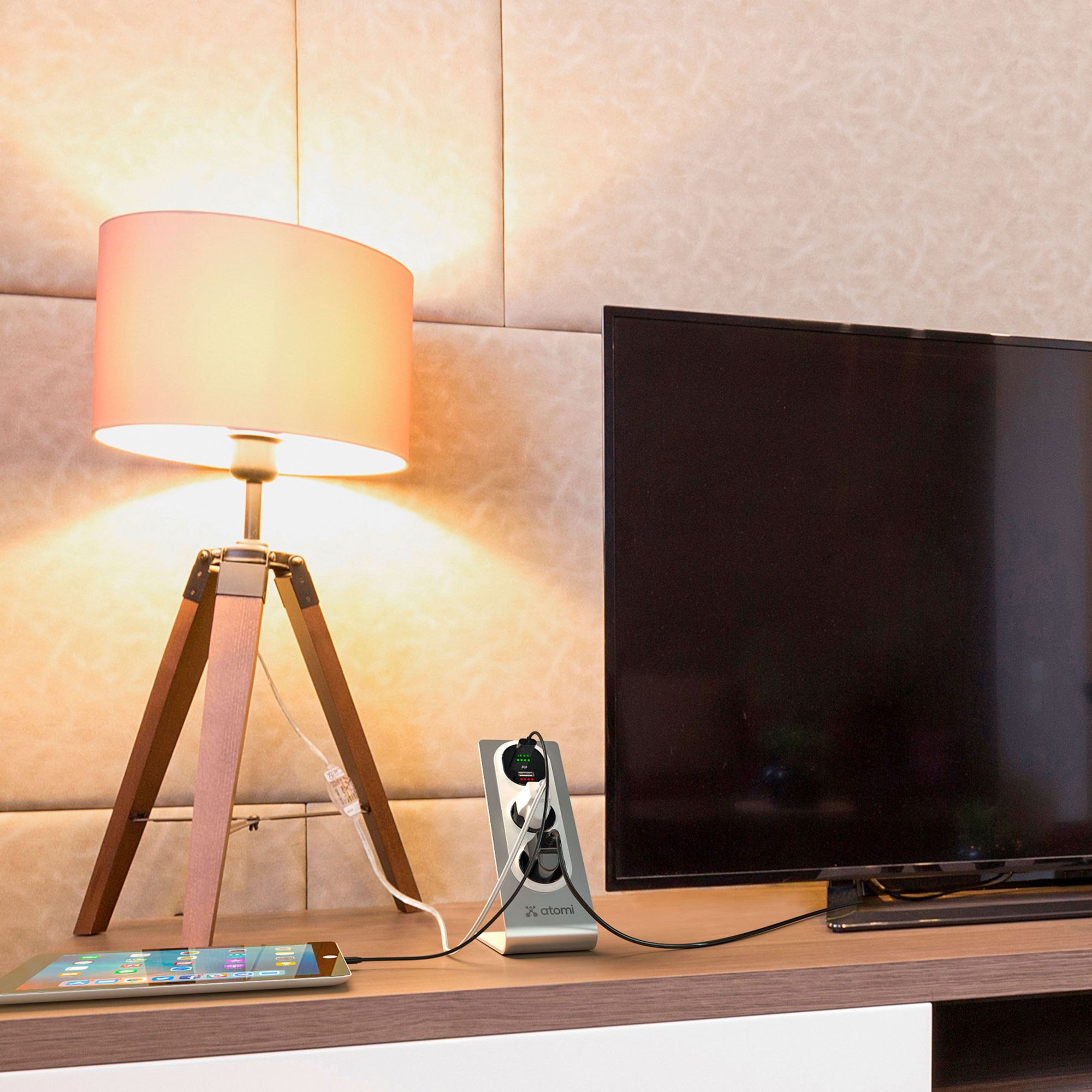 Atomi Desktop Surge Protectors, 2 pk.