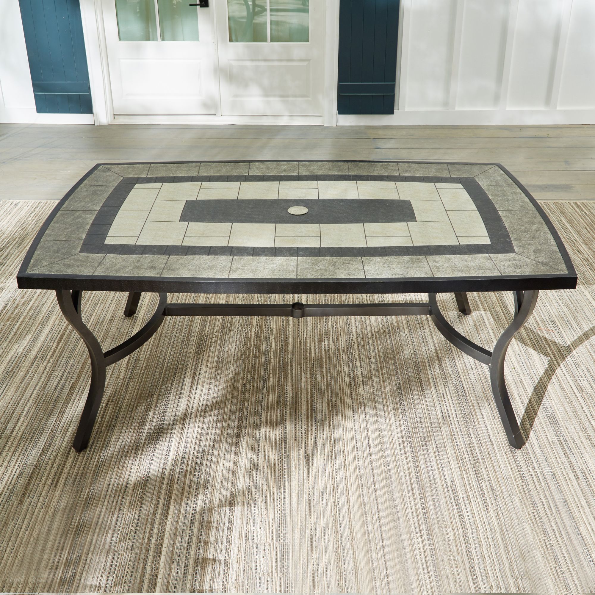 Berkley Jensen Rowley 7 Pc. Aluminum Dining Set Slate Blue BJ s Wholesale Club