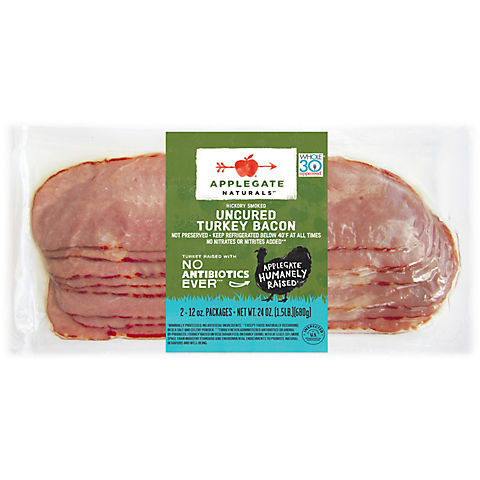 Applegate Natural Uncured Turkey Bacon 2 Pack - 24oz