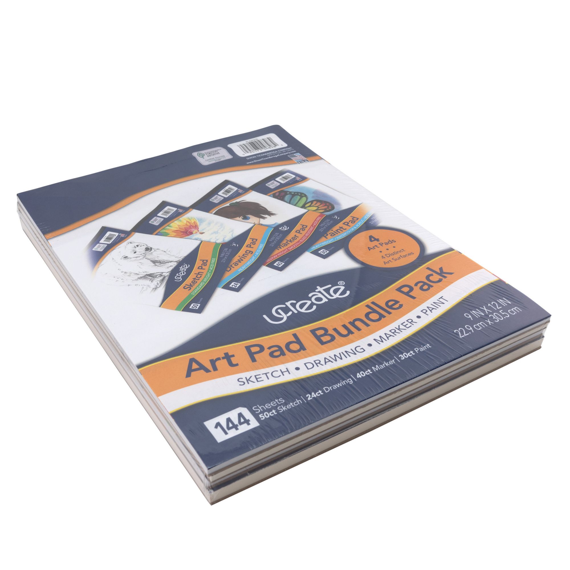 44pc Drawing & Sketching Art Set Pro Artist Kit, 4 Sketch Pads