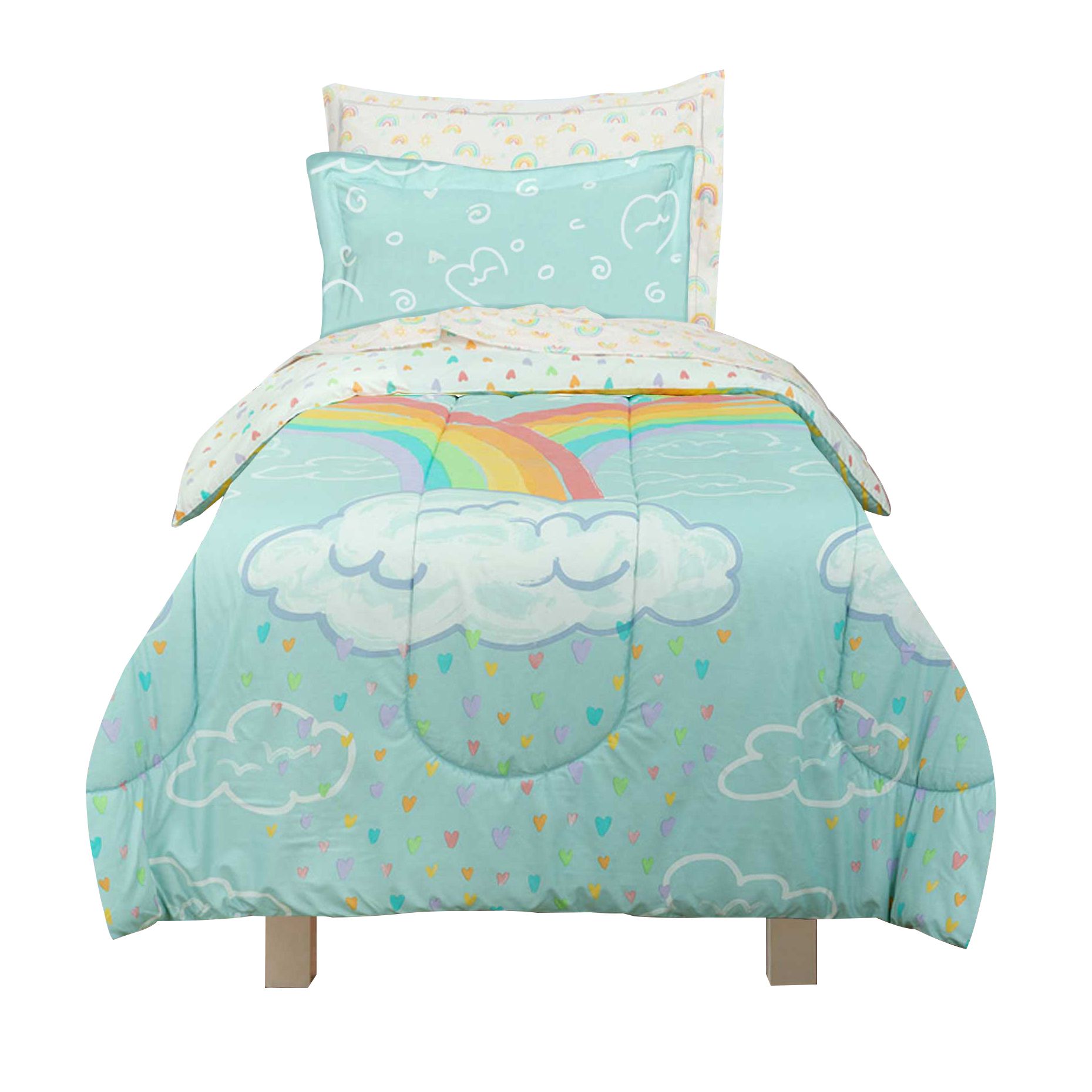 Girls rainbow outlet comforter