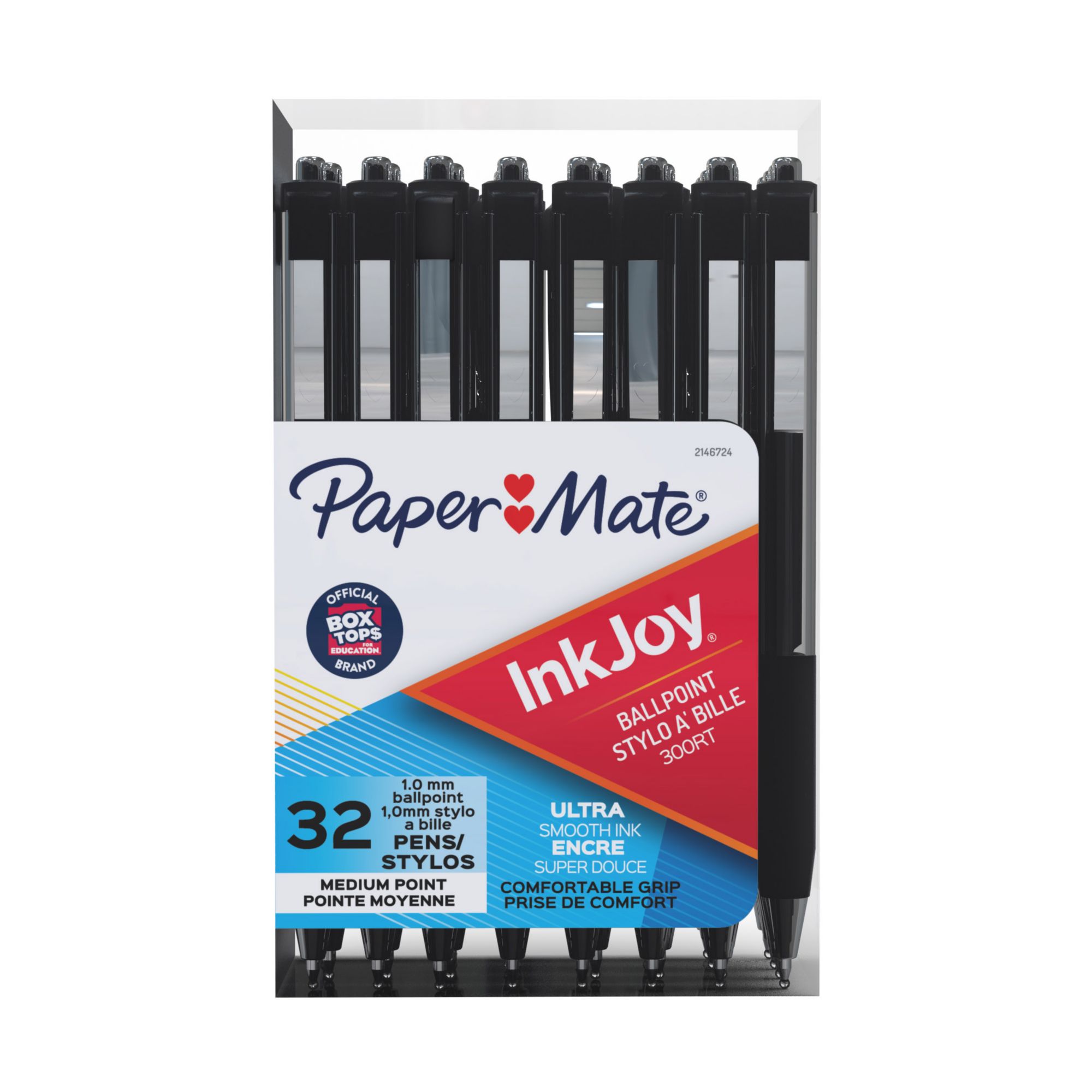 Paper Mate InkJoy Retractable Gel Pens, Medium Point, Black, 2