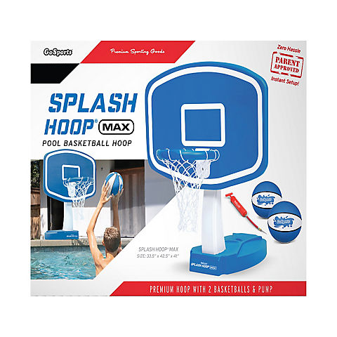 GoSports Splash Hoop Max Pool Basketball Hoop with 2 Premium Water Basketballs and Pump
