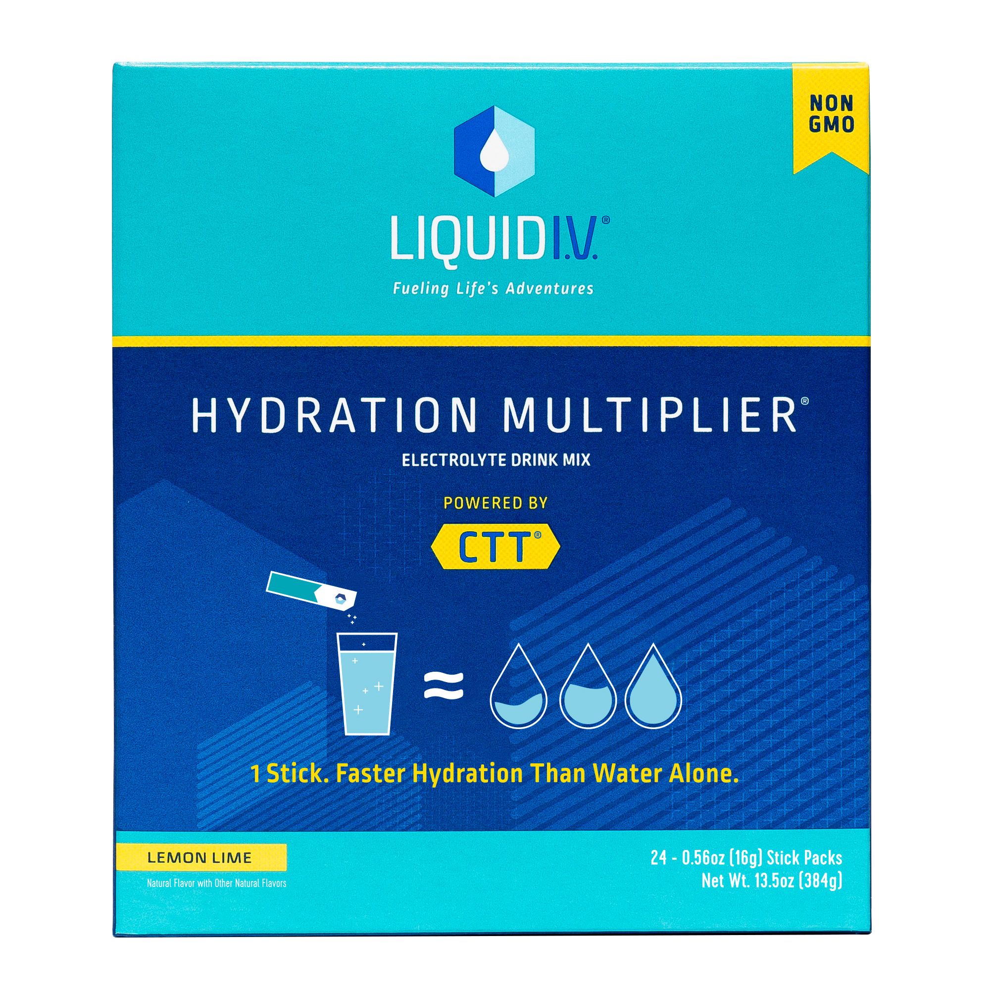 Liquid IV Hydration Multiplier - Lemon Lime - Powder Packets | Electrolyte  Drink Mix | Easy Open Single-Serving | Non-GMO | 16 Stick