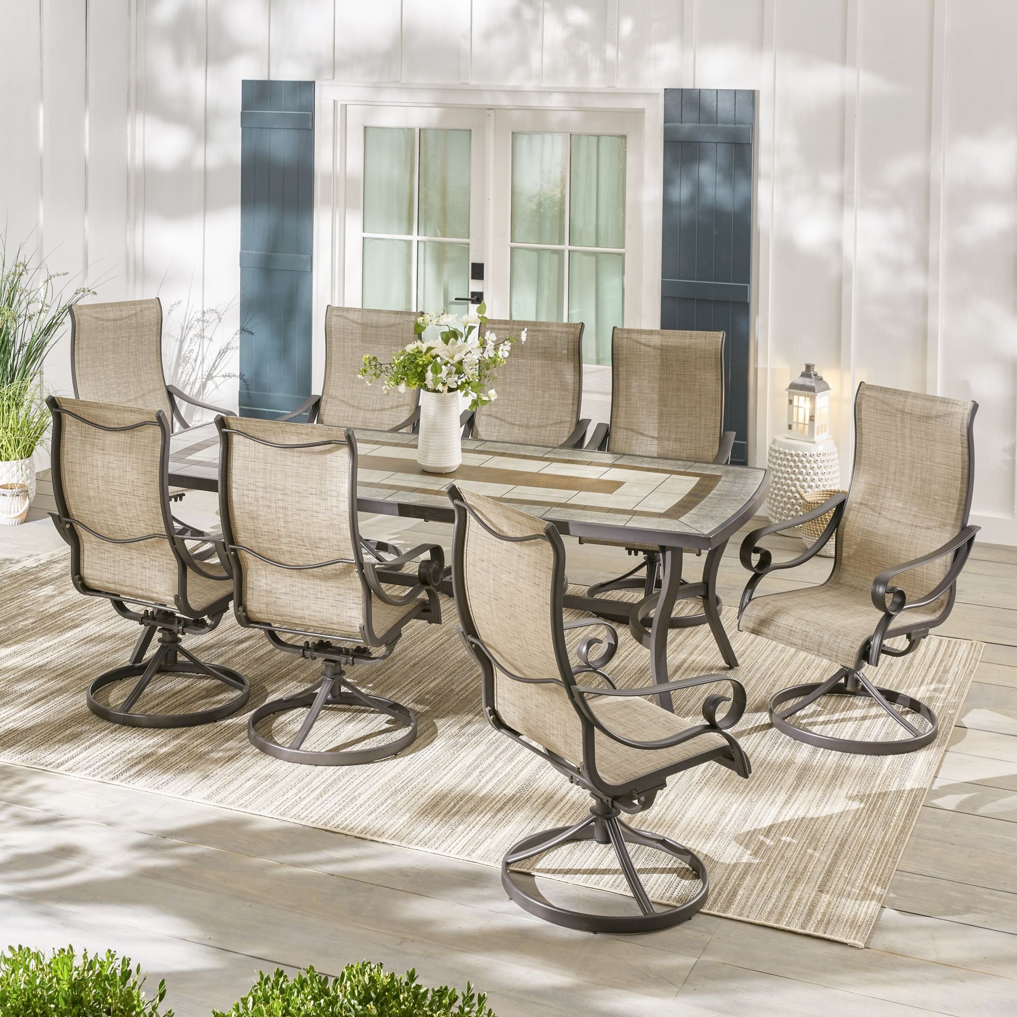 9 piece aluminum patio dining set hot sale