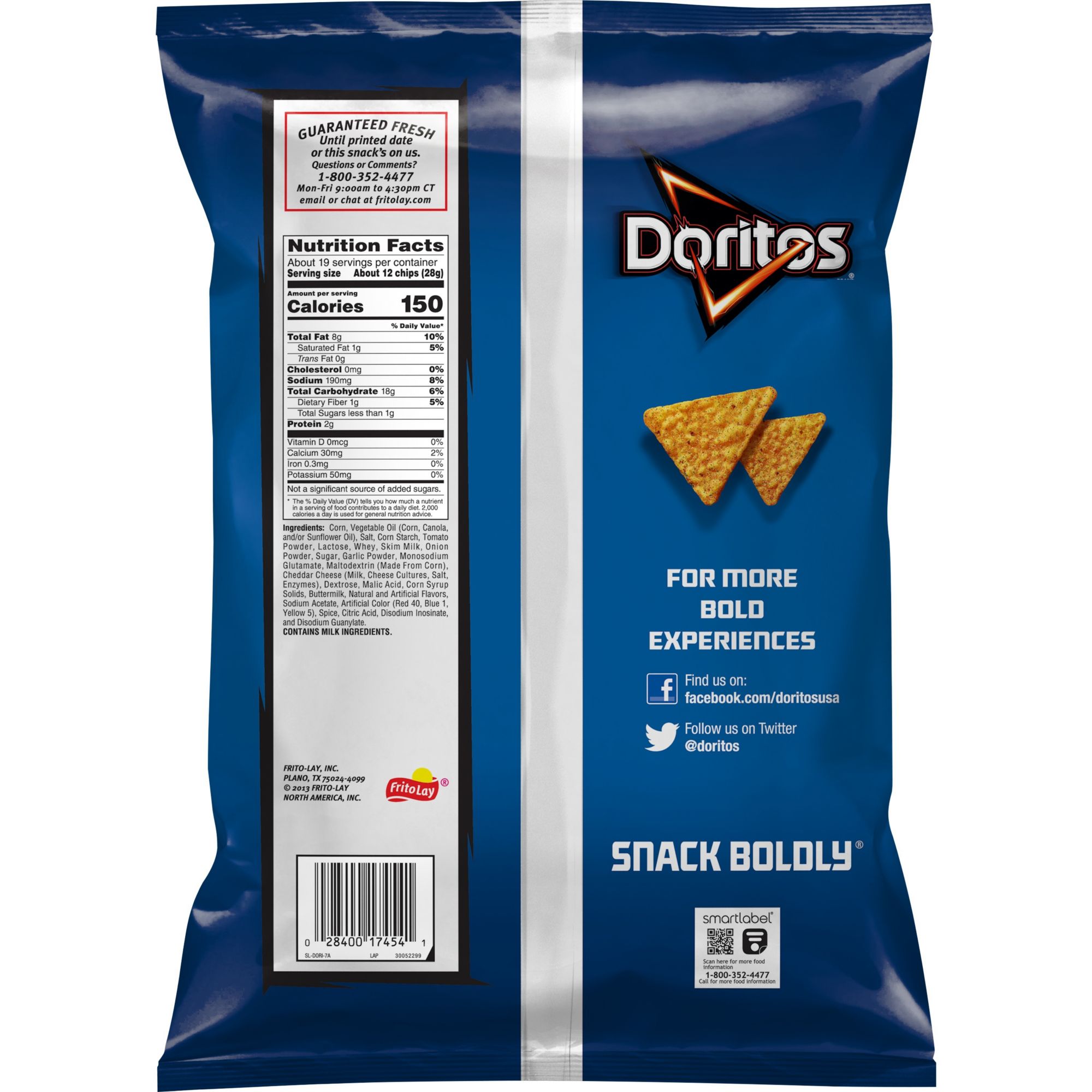 Doritos Cool Ranch Chips and Doritos Nacho Cheese Chips Bundle (2