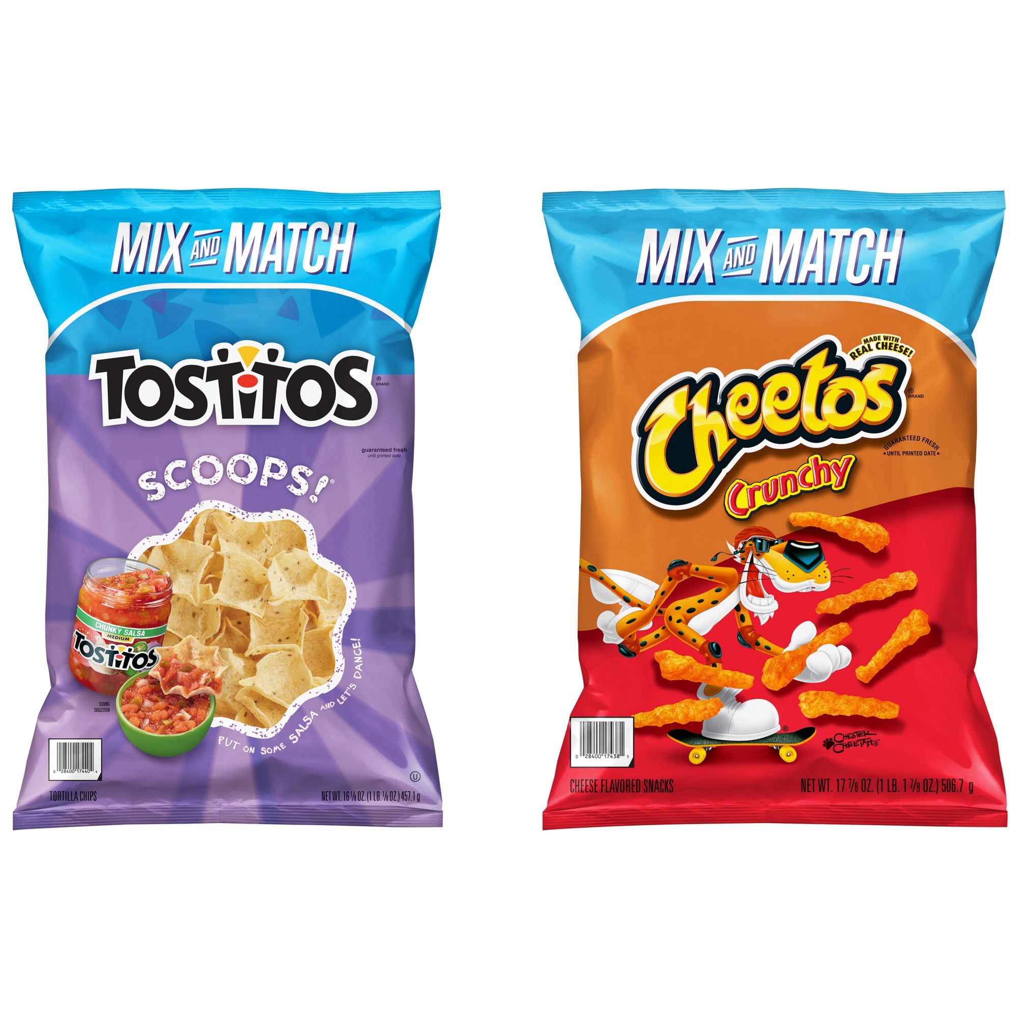 Tostitos Scoops Tortilla Chips & Cheetos Crunchy Cheese Snacks