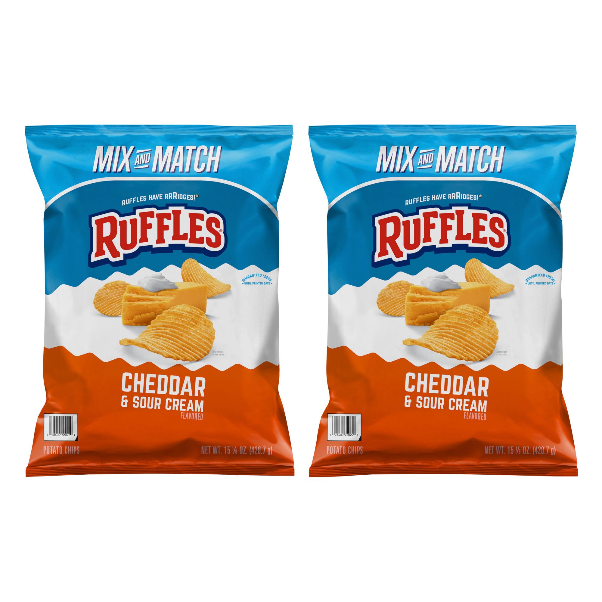 Ruffles Potato Chips Cheddar & Sour Cream Flavored, Pick n' Pack, 2 ct ...