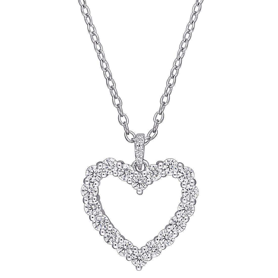Moissanite Open Heart Pendant with Chain - Sterling Silver | BJ\'s Wholesale  Club