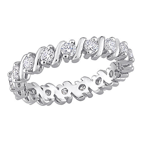 Moissanite Eternity Band in Sterling Silver