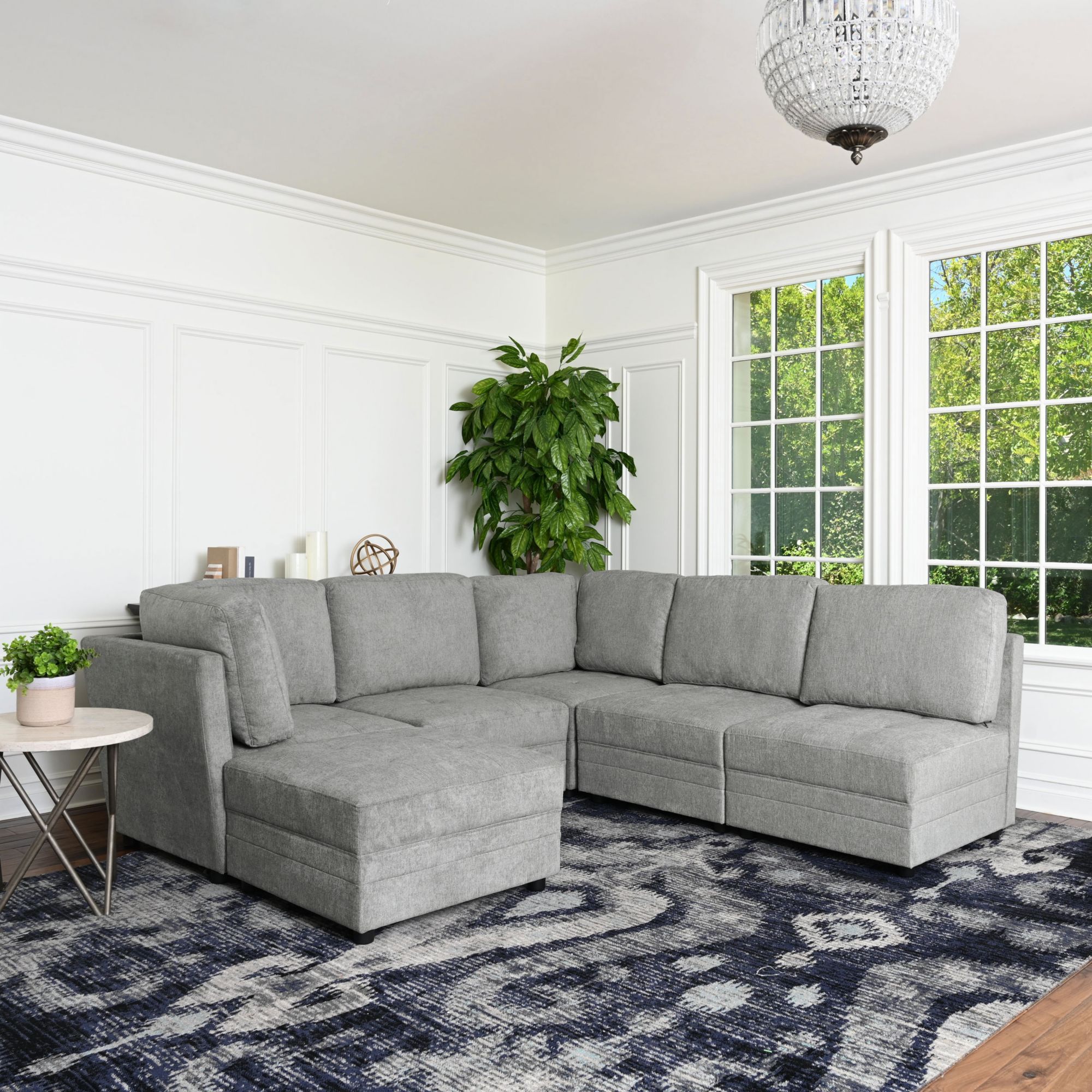 Gray modular deals sectional sofa