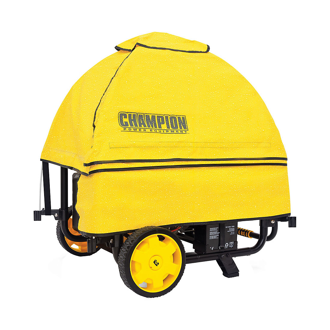 Champion Storm Shield Severe Weather Portable Generator Cover by GenTent for 3000 to 10,000-Watt Generators & olding Handle and Never-Flat Tires for Champion 2800 to 4750-Watt Generators 