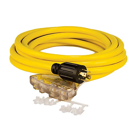 Champion 25-Foot 30-Amp 125/250-Volt Fan-Style Generator Extension Cord (L14-30P to four 5-20R)