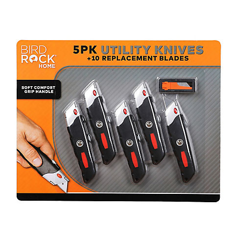 BirdRock Home 5 Pk. Utility Knives with 10 Replacement Blades