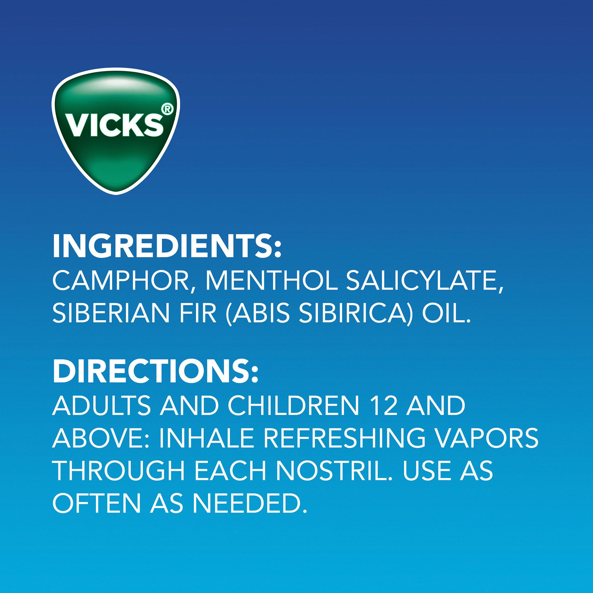 Vicks VapoInhaler, On-the-Go Portable Nasal Inhaler, Non-Medicated, With  Refreshing Vicks Vapors, Menthol Scent , 2 Scented Sticks