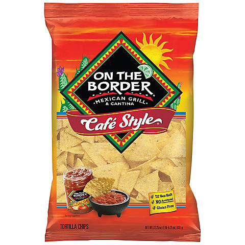 On The Border Cafe Style Tortilla Chips Bag, 22.25 oz.