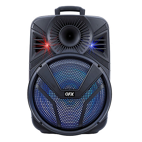 QFX 15" Bluetooth Speaker with Rechargeable Battery and LED Lights