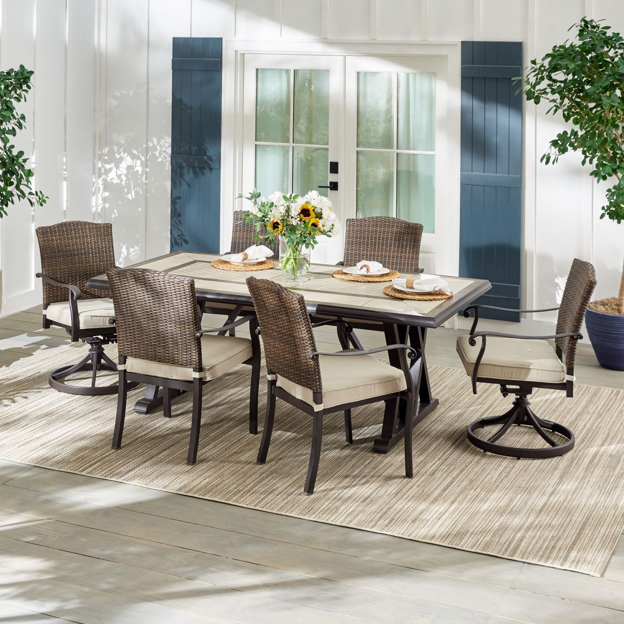 Berkley Jensen Rockport 7 Pc. Wicker Dining Set