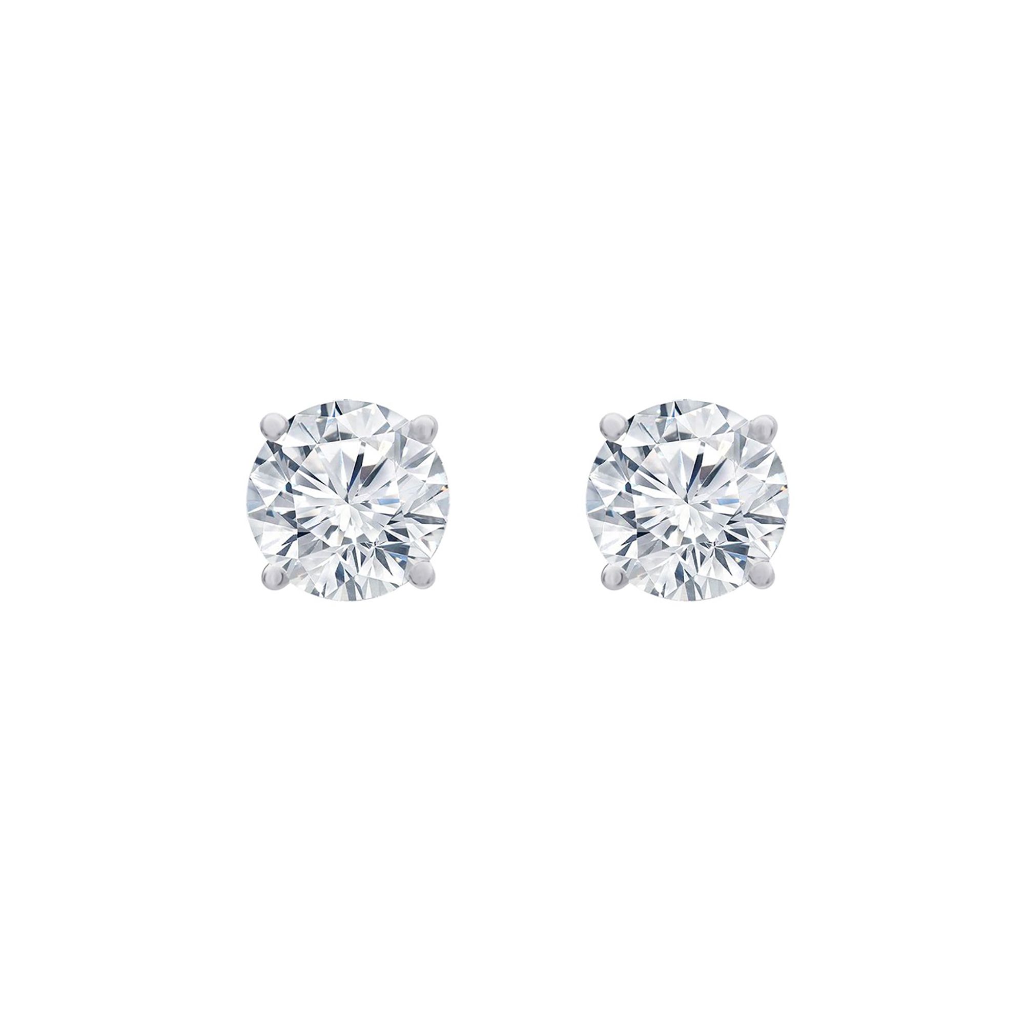 Teeny Diamond Stud 10K White Gold / Pair