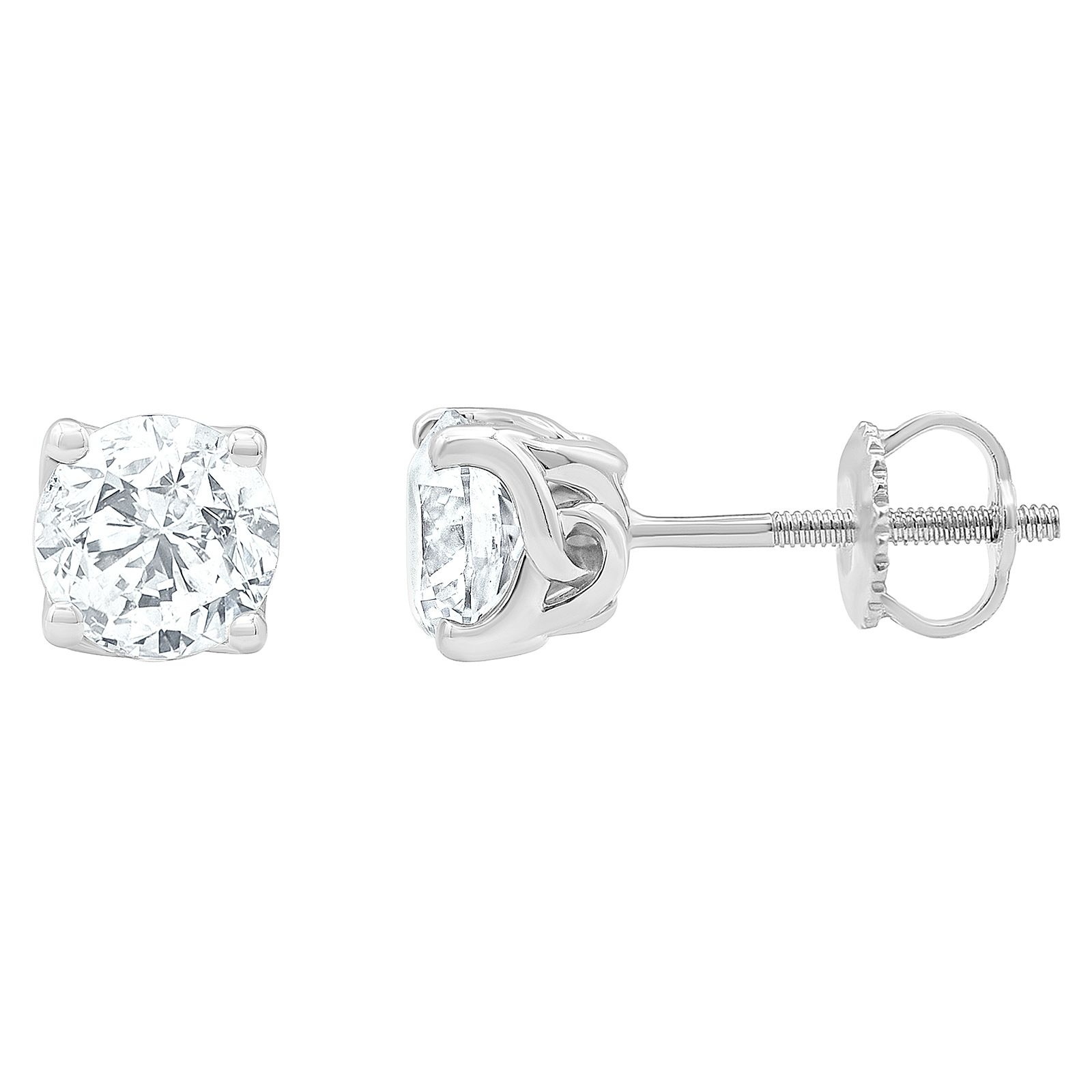 Teeny Diamond Stud 10K White Gold / Pair