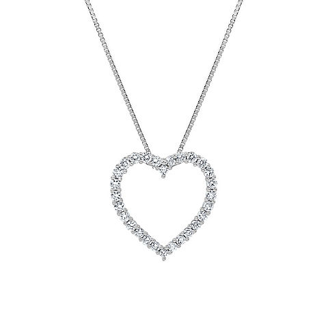 1 ct. t.w. Diamond Heart Pendant in 14k White Gold