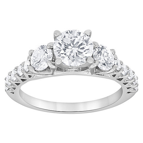 2 ct. t.w. Diamond Three Stone Solitaire Ring in 14k White Gold