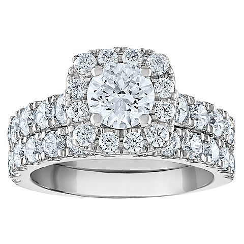 3 ct. t.w. Diamond Solitaire Bridal Set in 14k White Gold