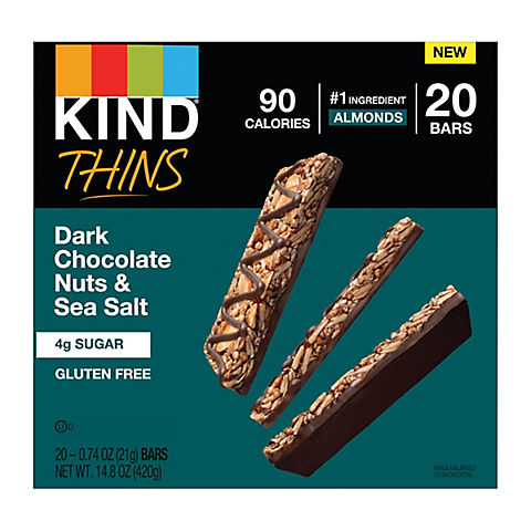 Kind Thins Dark Chocolate Nuts & Sea Salt, 20 ct.