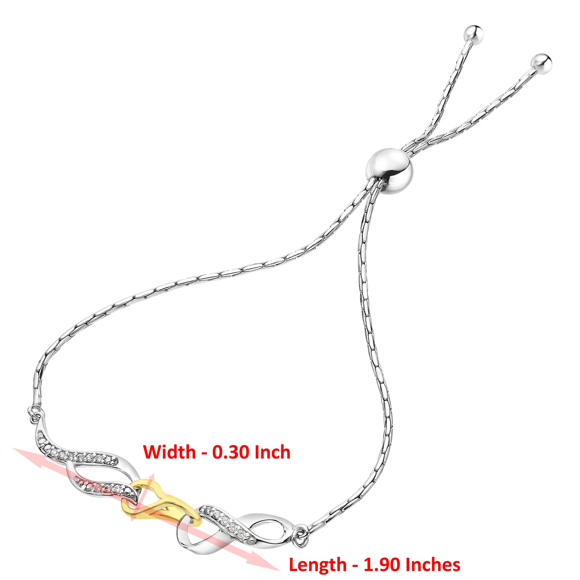 Amairah .10 ct. t.w. Club Bolo Plated over in Bracelet Yellow Silver Diamond Wholesale Style Infinity BJ\'s Gold 