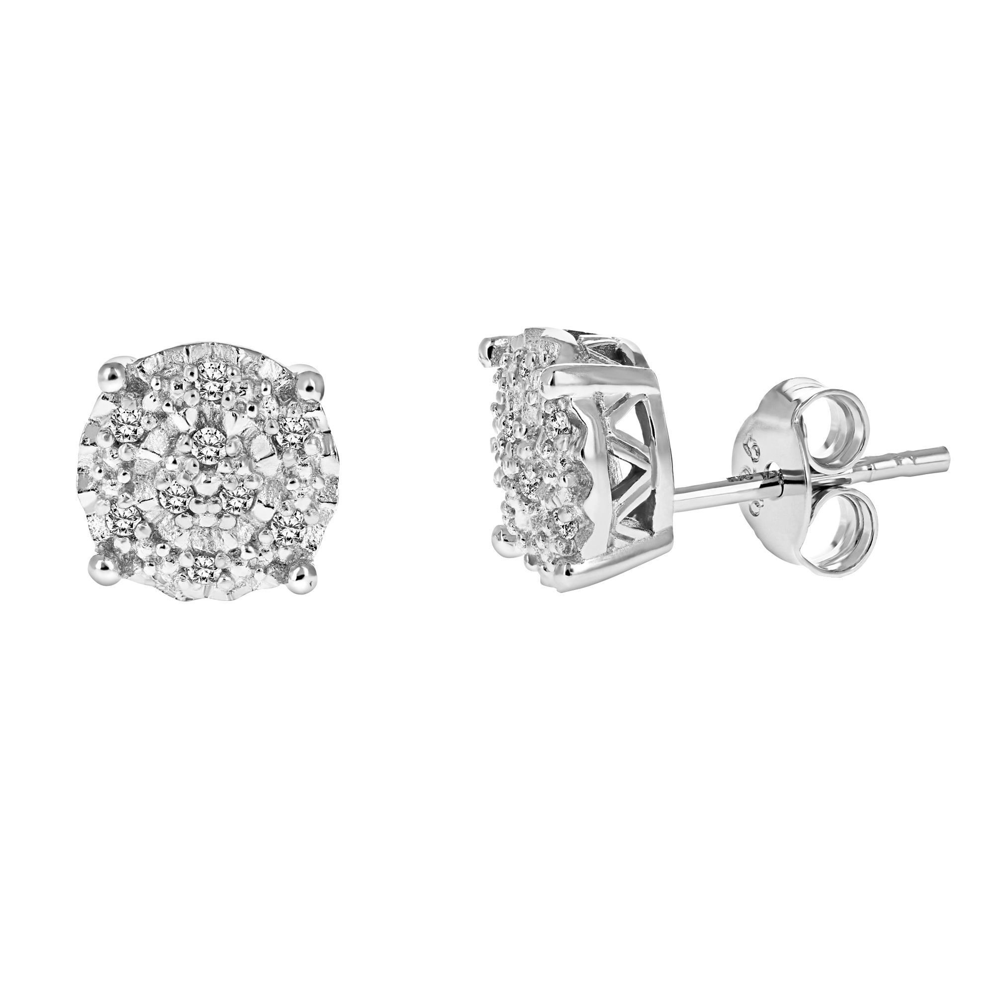 Moissanite Solitaire Stud Earrings Push-backs, 1.00ct Round Cut