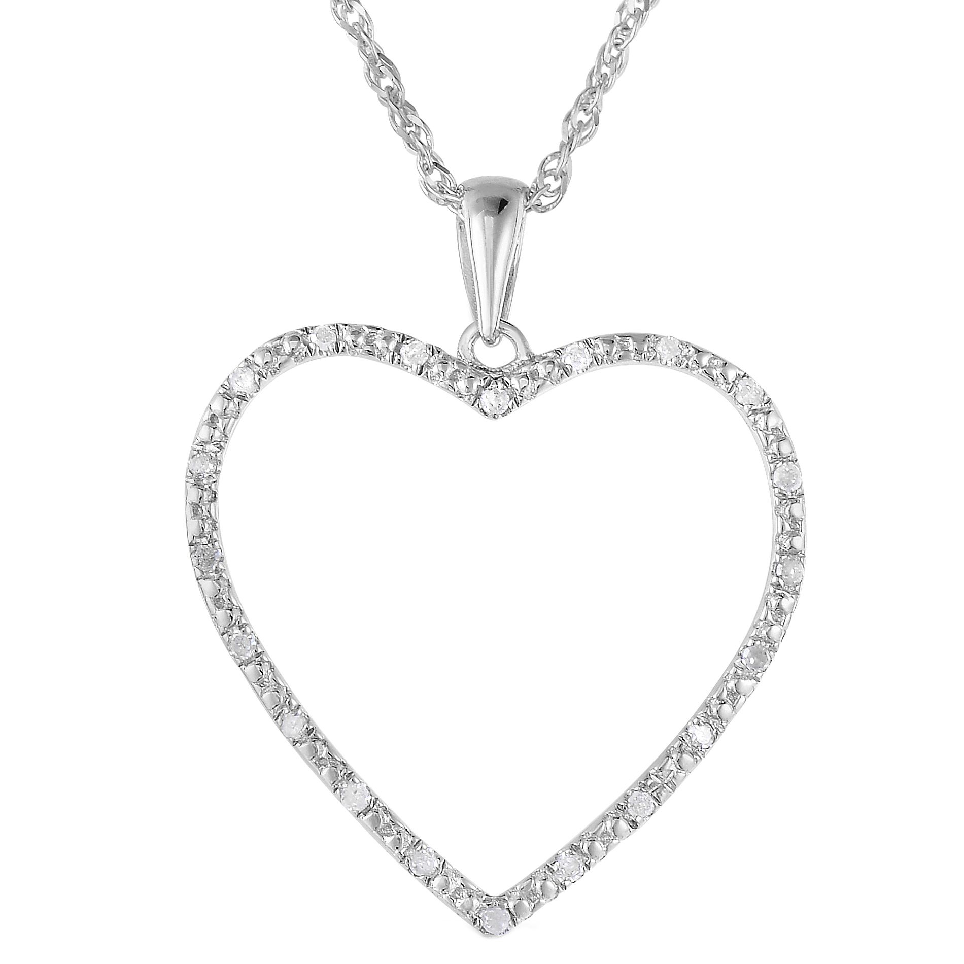 Heart Necklaces for Women 925 Silver Gold Chain Diamond Heart