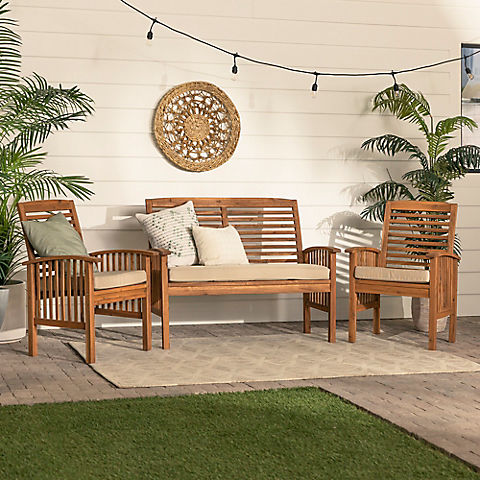 W. Trends 3-Pc. Acacia Patio Chat Set