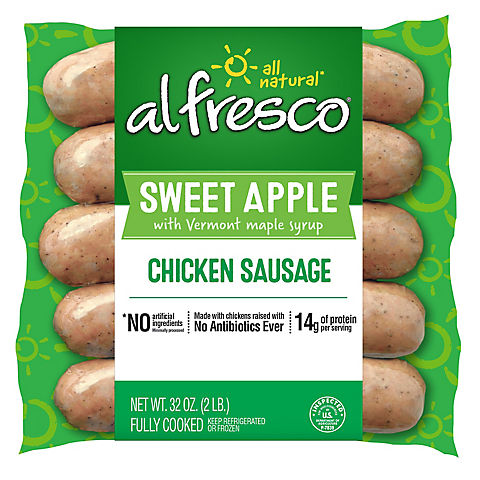 al fresco Sweet Apple Fully Cooked Chicken Sausage, 32 oz.