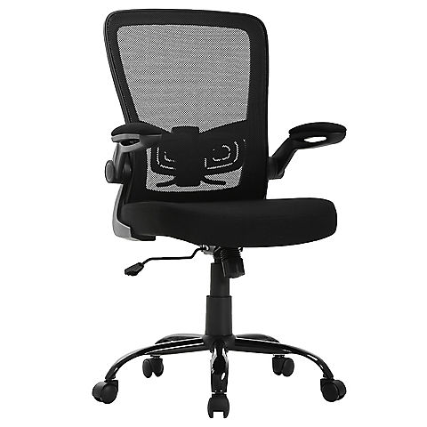 Best Office Premium Black Ergonomic Mid-Back Mesh Office Chair with Lumbar Support and Lifting Arm Rests