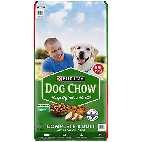 Purina Dog Chow Dry Dog Food Complete Adult With Real Chicken, 55 lbs.