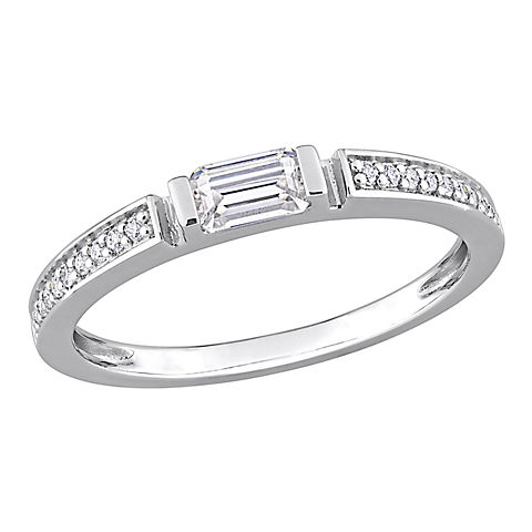 .375  ct. DEW Created Moissanite Anniversary Band in Sterling Silver