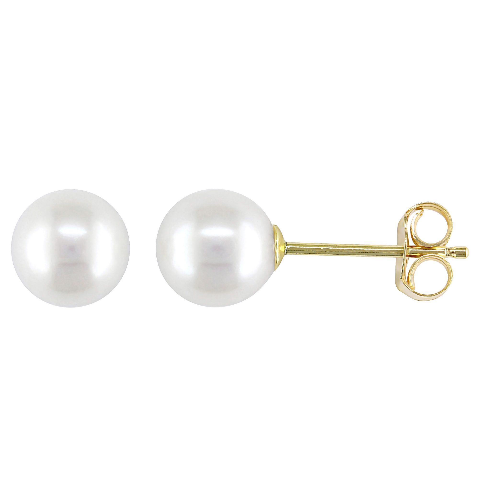 6-6.5 mm Cultured Freshwater Pearl Stud Earrings in 14k Yellow Gold